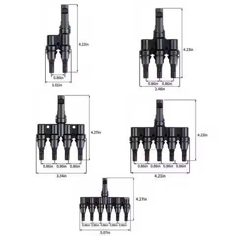 1Pair T Y Branch 1000V 30A Solar PV Connector 2/3/4/5/6 To 1 Branch Male Female Photovoltaic Connect