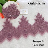 LACE CAILEY SERIES LACE FULL BEADED 24CM LACE BAJU PENGANTIN KURUNG MODEN KEBAYA DRESS MAJLIS NIKAH 