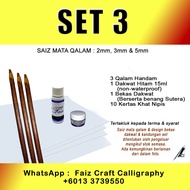 SET 3 ALAT TULIS KHAT, PEN TRADITIONAL KALIGRAFI KHAT