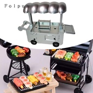 [Baosity11] Dollhouse BBQ Cart Dollhouse Furniture Mini BBQ Cart Model Simulation for