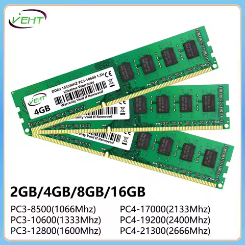 DDR3 DDR4 2GB 4GB 8GB 16GB Desktop Memory RAM PC3 1.5V 1066 1333 1600Mhz PC4 1.2V 2133 2400 2666Mhz 