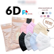 50 chiếc khẩu trang 6D PT mask 5 lớp dầy dặn( 10 cái/túi)khẩu trang 6d Phương Tuyến