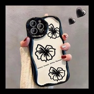 For iphone 15 14 plus 13 12 11 pro max x xr xs max 7 8 plus se Photo Frame Wave Cream Case Phone Case Silicone Flower Soft Shock-resistant Protective Case