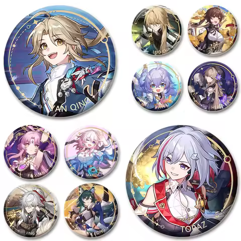 Honkai:Star Rail Game Badge Stelle Caelus Dan Heng Himeko Clara Brooches Cosplay Cartoon Lapel Pins 