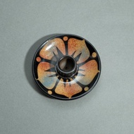 秘魯聖木線香手做黑陶香盤 - 花開好了款