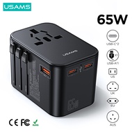 USAMS T62 65W EU UK AU US Plug Dual Type C USB Universal Travel Charger Power Adapter Socket Convert
