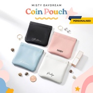 Personalised Coin Pouch Customised Premium PU Leathers Gifts Cosmetic Make up Bag organiser