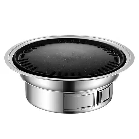 Charcoal Grill Non-stick Korean Barbecue Grill Stove Portable Stainless Steel Outdoor Camping Cookin