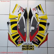 SUZUKI (ORIGINAL) striping sticker satria 120r 2002 yellow-black QUALITY Original