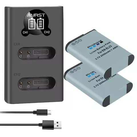 2000mAh EN-EL23 EN EL23 Battery + LED Charger for Nikon Coolpix B700 P610s P600 P900s S810c P610 P90