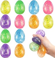Easter Eggs Squishy Toys - 12 PCS Easter Eggs Stress Ball Easter Basket Stuffers Fillers, Galaxy Squeeze Toys Easter Eggs Hunt Party Favors for Kids Boys Girls