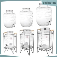 [AmlesoMY] Glass Beverage Dispenser Drink Dispenser for Iced Tea, Water