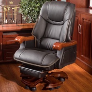 ST/💚Boss Xuanshi Office Chair Genuine Leather Reclining Massage Back Office Chair Lifting Massage Chair Computer Chair H