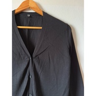 Uniqlo V-Neck Cardigan UV protection Real Black Perfect New Condition Compared To Hand 1 Flawless.