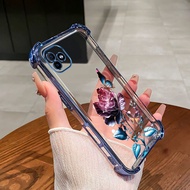 【 Rose 】Casing Samsung A05 A05S A04S A04 A04E F04 M04 phone case Anti drop four corner silicone tran