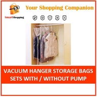 Vacuum Hanger Bag (SETS WITH OR WITHOUT PUMP) Storage Space Saver 80% Compression