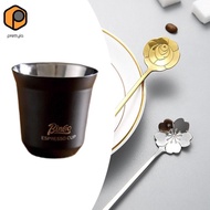 [prettyia] Espresso Cup Stainless Steel Demitasse Cup Espresso Accessories Milk Cup Espresso Measuri