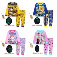 [SG SELLER] Cuddle Me kids Glow in the Dark Pyjamas girls sleepwear unicorn transformers poke melody spiderman frozen