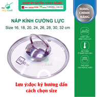 Nắp kính cường lực FiveStar nún cọng dùng cho chảo nồi nồi hấp quánh lẩu ( 16cm / 20cm /22cm /24