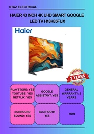Haier 43 Inch 4K UHD Smart Google  LED TV H43K85FUX