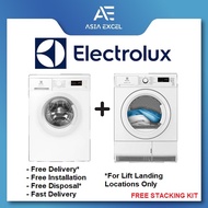 ELECTROLUX EWF8025DGWA 8KG FRONT LOAD WASHING MACHINE + ELECTROLUX EDH804H3WB 8KG FRONT LOAD HEAT PUMP DRYER