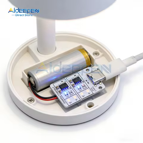 2Pcs 2 Channel 18650 Battery Charger Module Type-C 5V to 4.2V 1A Dual LED Indicator Charge Over Volt