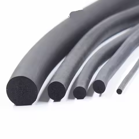 Black Foamed silicone rubber seal strip Round dia1 1.5 2 3 4 5 6 7 8 mm Oring line cord Foaming rubb