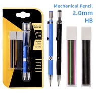 Xileyw [Ready Stock] 2PCS Mechanical Pencil Set with 2.0mm HB Colour Refills for Draft Drawing Carpe