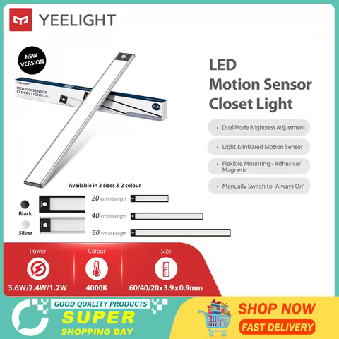 Yeelight Motion Sensor Closet Light LED Sensor Dimmable Cabinet Light Motion Sensor Wardrobe Bedroom