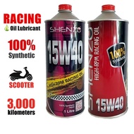 (Sabah/Sarawak) SHENZO Racing 0il for Scooter 15W40 Block 65mm 63mm Fully Synthetic 1L Minyak hitam 