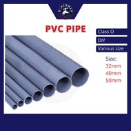 [Sell By Feet] PVC Pipe Grey Pipe Nipis Paip Air PVC Kelabu PVC Water Pipe  Class O Class 6 32mm 1 ¼