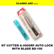 NT Cutter A-300GRP Auto Lock with Blade BD-100