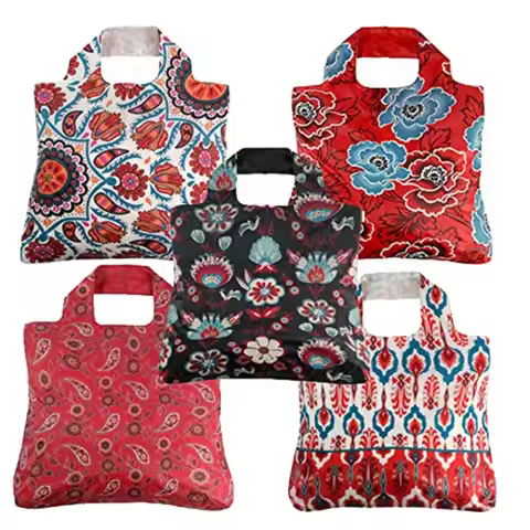 Envirosax Reusable Grocery Bags- Set of 5 Anastasia Designs, Quality Durable Shopping Tote Bag, Eco 