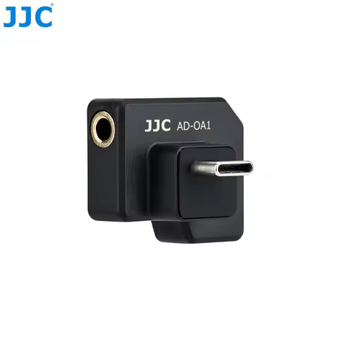 JJC Dual 3.5mm USB-C Microphone Adapter Only for DJI Osmo Action 1 Camera Supporting Battery Chargin