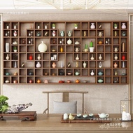 Duobaoge Bogu Shelf Shelf Solid Wood Shelf Wall-Mounted Storage Cabinet Multi-Grid Multi-Grid Teacup