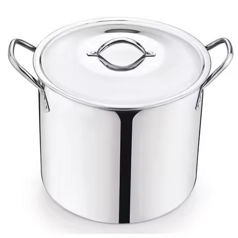 12-Qt Stainless Steel Stock Pot with Metal Lid