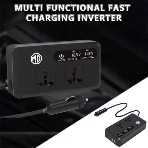 Car 12 to 220 Voltage Power Converter 200W QC 3.0 USB/Type-C Fast Chargers Inverter For Morris Garag