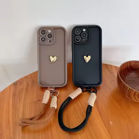 Strap Lanyard 3D Heart Soft Phone Case For Infinix Note 30 40 Pro Plus Note 40X 30 Vip Zero 40 30 4G