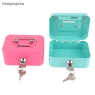 [FREG] Money Safe Box Cash Box Metal Key Money Bank Small Security Lock Box Portable Sturdy Lockable