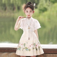 Girls Hanfu Short Skirt Short Style Chinese Style Princess Dress Cute Girl Hanfu Short Skirt