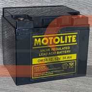 Motolite OM38-12 Rechargeable 12V 38AH Valve Regulated Lead Acid (VRLA) Battery replacement for Whee