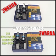 SIFCO Turbo Led Light 3 ColorX2 H4 Hi Low H8 H11 H16 HB3 9005 HB4 9006 Super Brigth Lampu Led Kereta