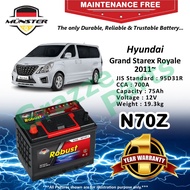 Münster Robust MF CMF N70Z | N70ZR | NX120-7R | 95D31R (75AH) Car Battery Bateri Kereta Hyundai Gran