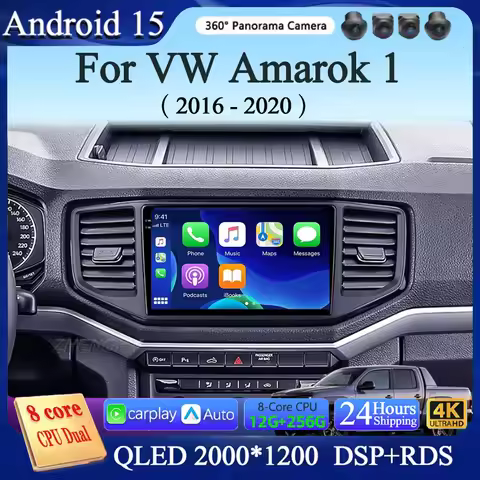 Android 15 For Volkswagen Amarok 1 2016 - 2020 Carplay Auto 2K Screen Car Radio Multimedia Player WI