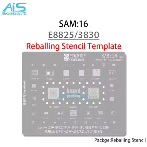 BGA Reballing Stencil For Samsung A33 A53 A536 A13 A21S F13 M33 Exynos1280 E8825 Exynos850 3830 CPU 