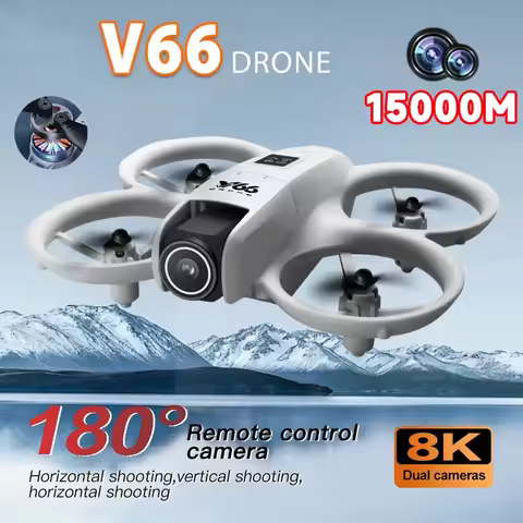 V66 Mini Drone 8K Profession HD Wide Angle Camera WiFi FPV RC Dron Height Keep Helicopter Foldable Q