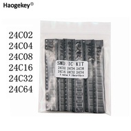 แพคเกจตัวอย่าง IC ชิปความจำ60ชิ้น24C02 24C04 24C08 24C16 24C32 24C64 SMD ชิ้นละ10ชิ้น