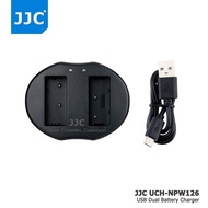 JJC USB Dual Battery Charger for Fujifilm X-T1/X-Pro1/X-E2/X-E1/X-M1/X-A1/HS50/HS35 Lithium-Ion NP-W
