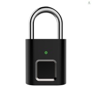 YOUP)Fingerprint Padlock Biometric Padlock Store 10 Fingerprints 3 LED Indicator Light Security Keyless Mini Smart Lock for Locker Gym Door Backpack Suitcase