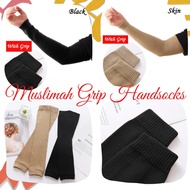 [BW] Qstar GRIP Long Handsock Muslimah / Cuff Handsock (Black / Skin)